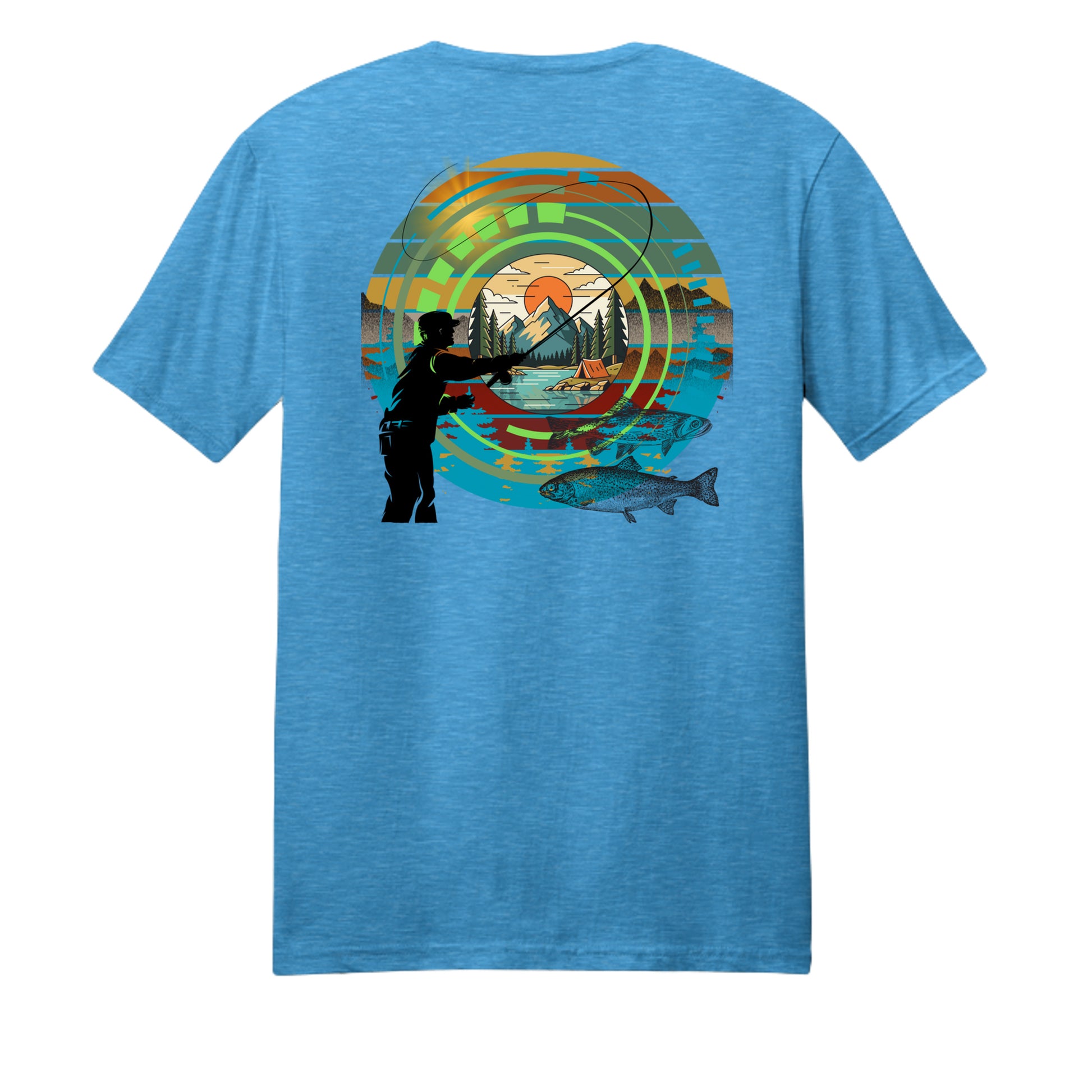 Heathered Bright Turquoise - DM108 - BACK