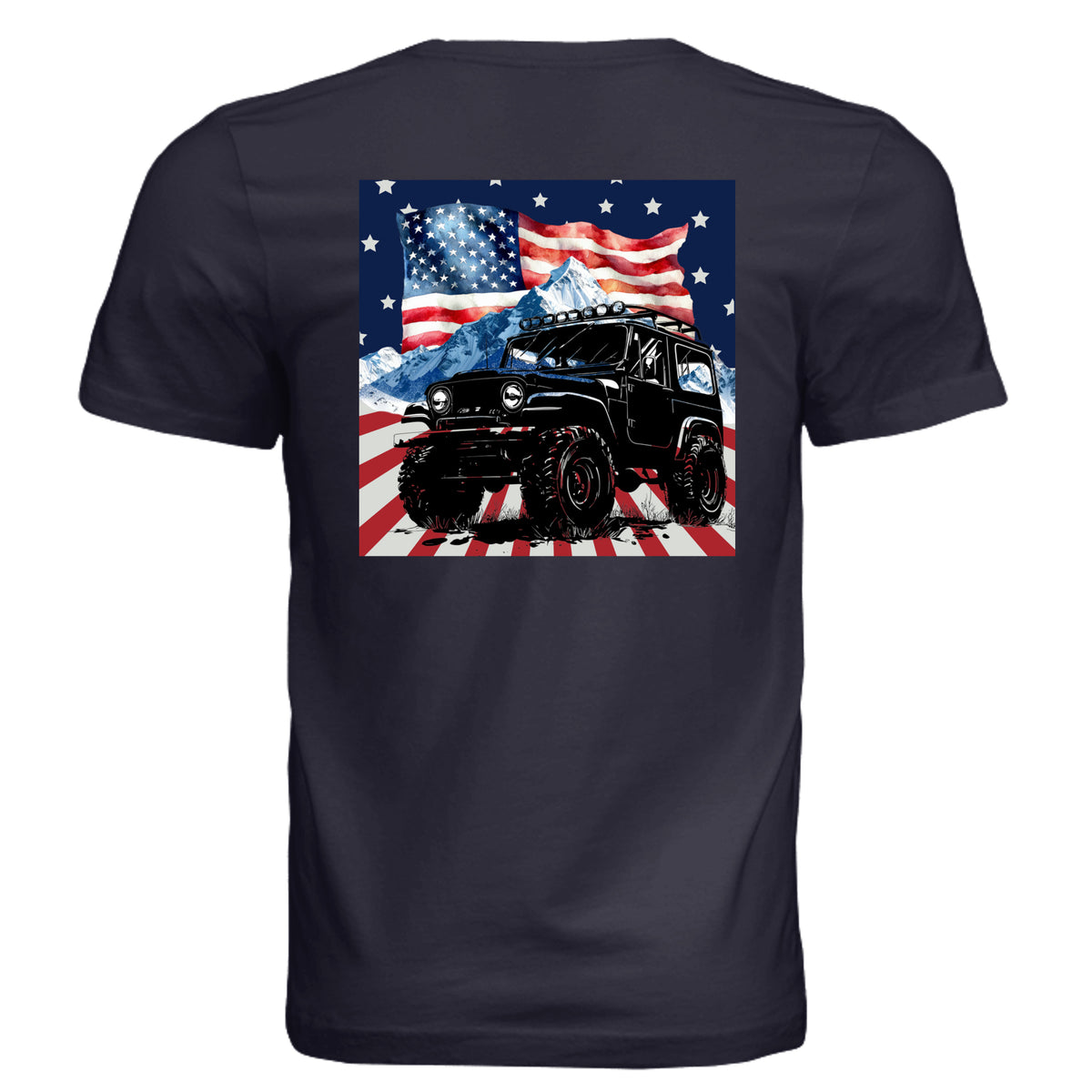 Solid Navy Triblend - 3413C - BACK
